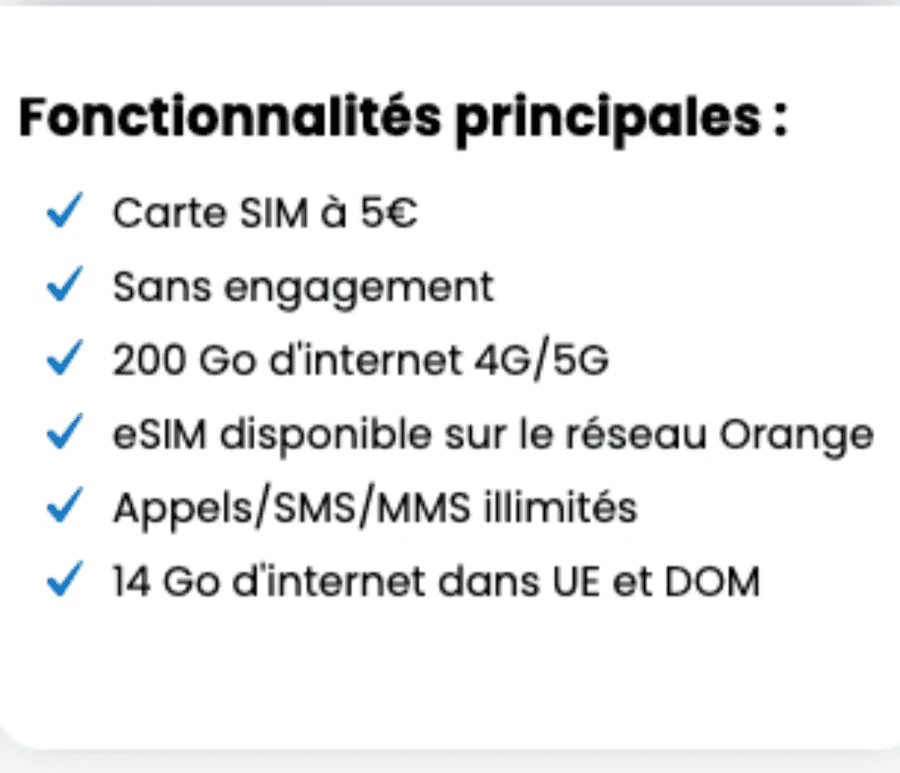Les caractéristiques du forfait « Le Swift » 200Go de YouPrice