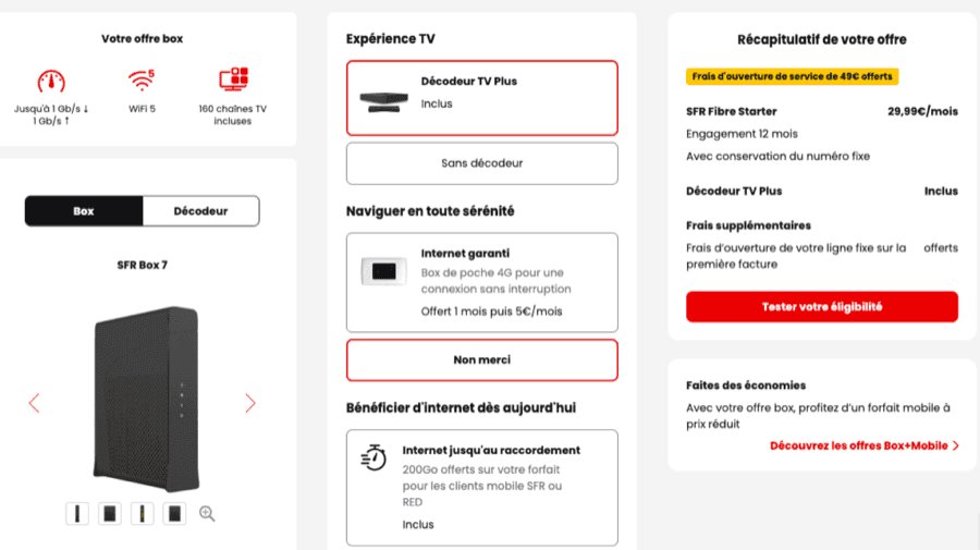 Les avantages de la SFR Fibre Starter