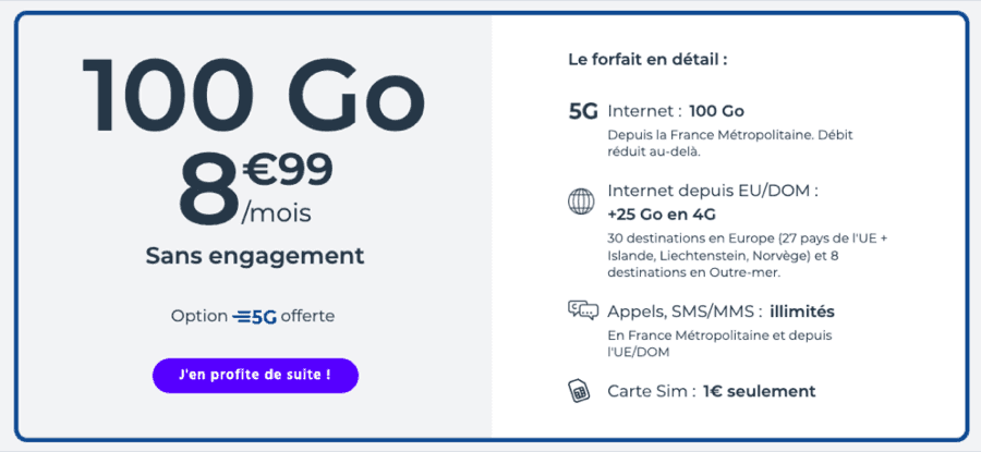 Profitez de ce forfait