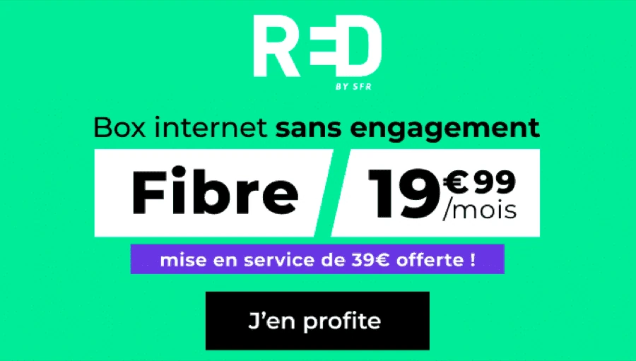 RED Fibre : Internet + TV à 19,99€/mois sans engagement