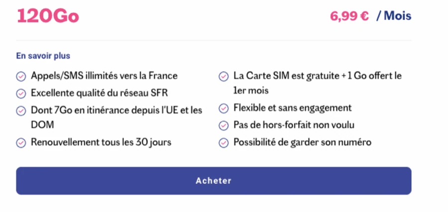 Tout ce que Vous Obtenez avec le Forfait Lebara 120Go 5G