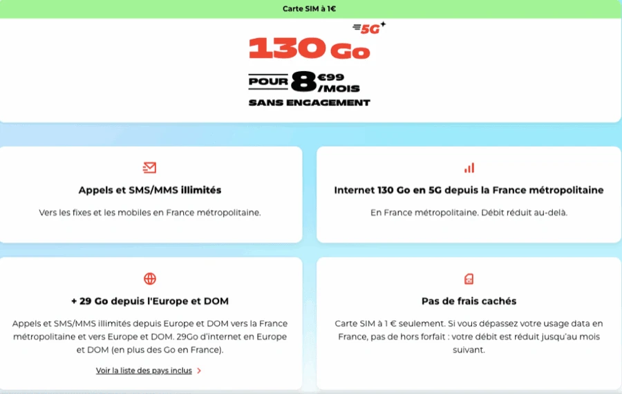 Forfait NRJ Mobile 130Go 5G : de la data, du roaming, et aucune contrainte