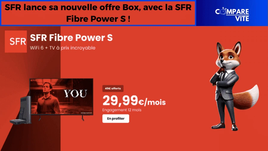 SFR Fibre Power S : le meilleur de la fibre et de la TV à 29,99€/mois