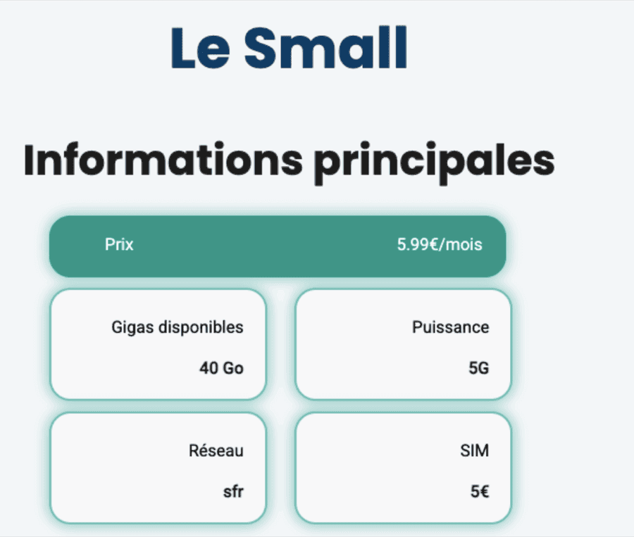 Le Small 40Go 5G : une offre bien calibrée, sans superflu