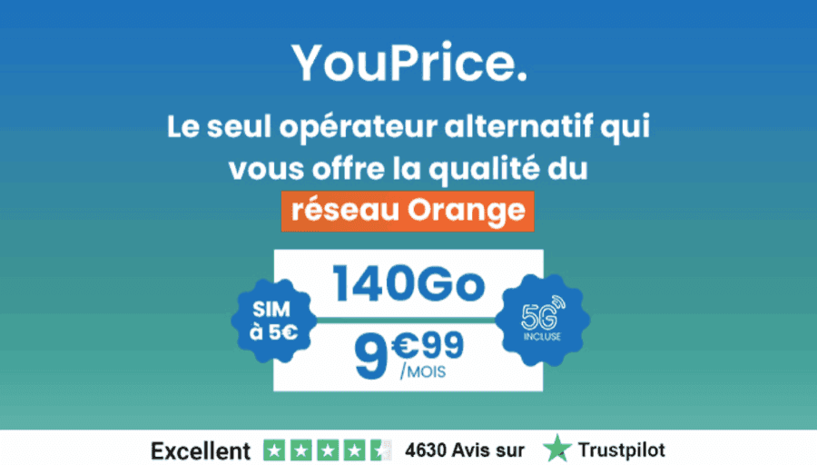 Pourquoi choisir le forfait YouPrice Le Loop 140Go ?