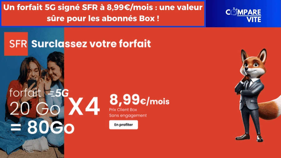 Un forfait 5G signé SFR à 8,99€/mois : une valeur sûre pour les abonnés Box