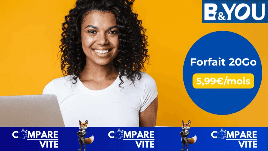 Un forfait B&You 20Go à 5,99€ par mois, sans engagement