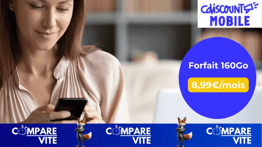 Cdiscount Mobile 160 Go : le forfait 5G généreux à prix mini