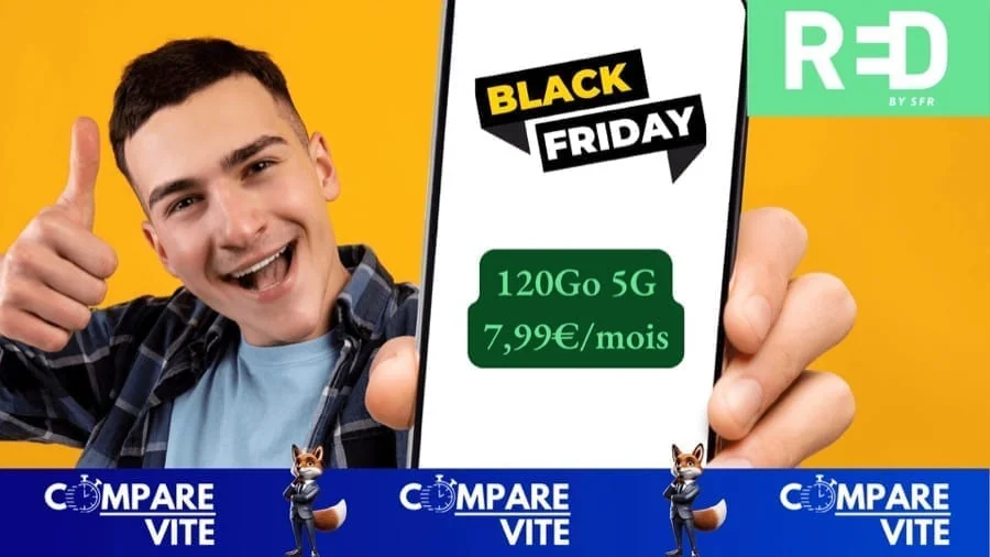 🚨 Black Friday : RED frappe (très) fort ! Le forfait 120 Go 5G tombe à 7,99€/mois… sans engagement 🤯