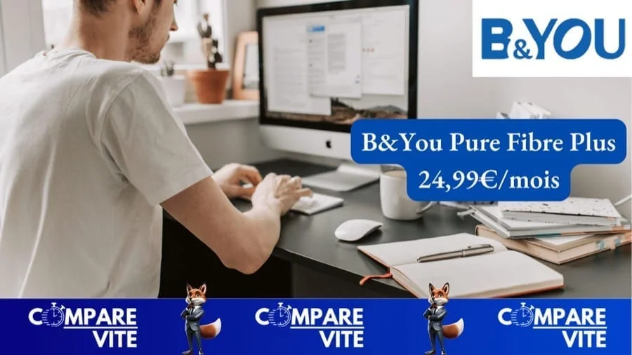 B&You Pure Fibre Plus à 24,99€/mois : la fibre ultra-rapide sans engagement
