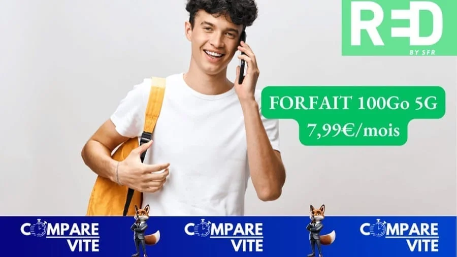 Forfait RED 100 Go 5G à 7,99€/mois : plus de data au même prix