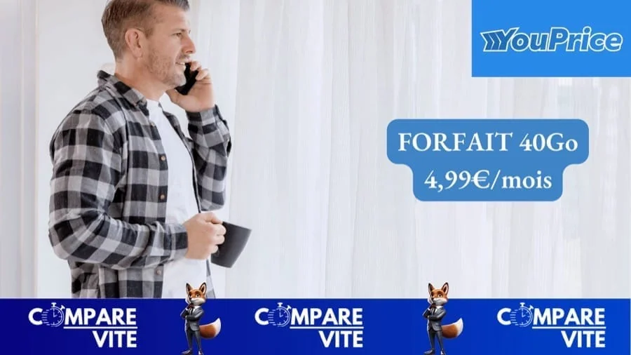 Forfait YouPrice 40 Go à 4,99€/mois : petit prix sur réseau SFR ou Orange