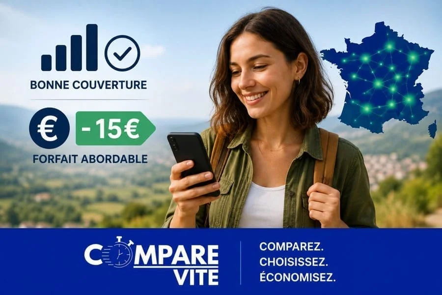 Quel opérateur offre à la fois une bonne couverture et un forfait à moins de 15€ ?