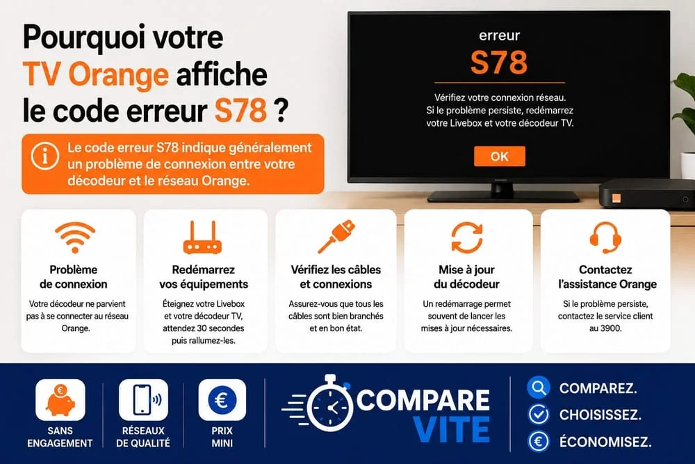 Pourquoi ma TV Orange affiche le code erreur S78 ?