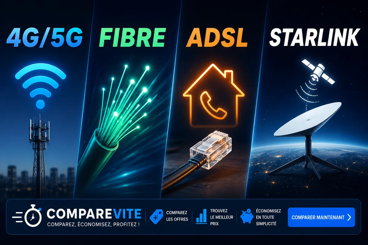 Fibre, ADSL, box 4G/5G ou Starlink : quelle connexion internet choisir ?