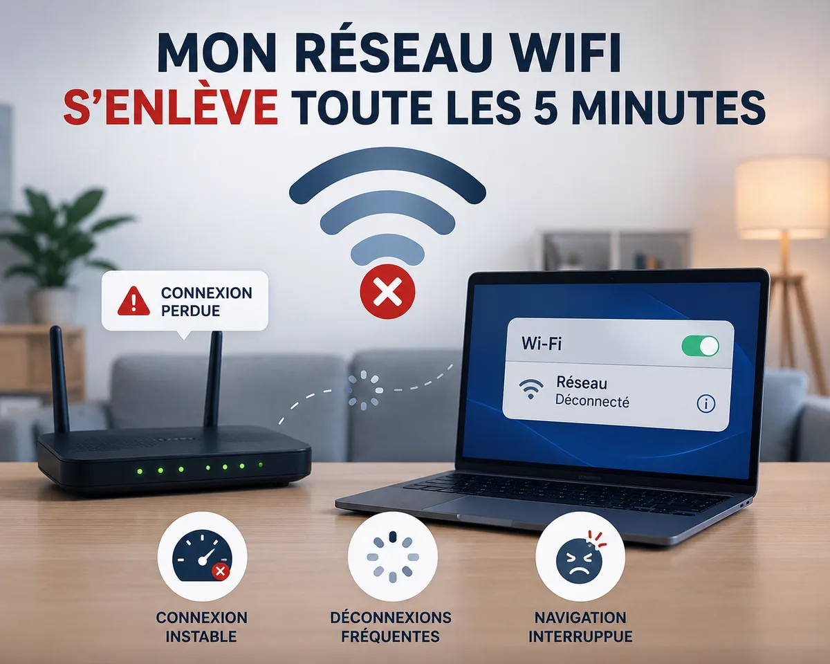 Mon WiFi se déconnecte toutes les 5 minutes : causes et solutions