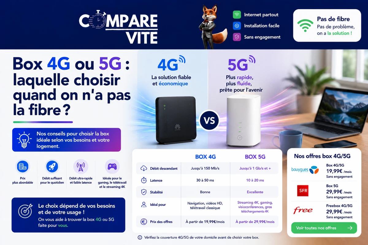 Box 4G ou 5G : laquelle choisir quand on n'a pas la fibre ?