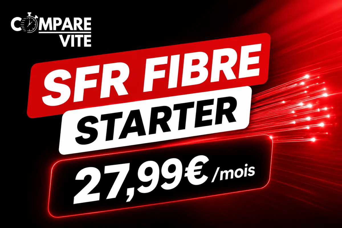 Bon plan SFR Fibre Starter à 27,99 €/mois : la fibre 1 Gb/s pas chère