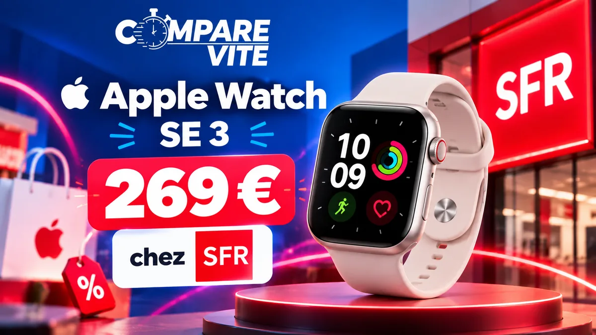 Apple Watch SE 3 à 269 € chez SFR : le bon plan (et ses alternatives)