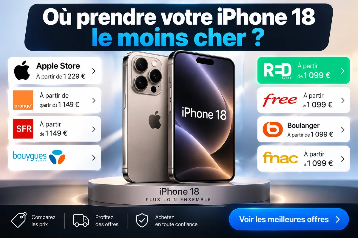 Où prendre son iPhone 18 le moins cher ? (opérateurs, Free Flex, revendeurs)