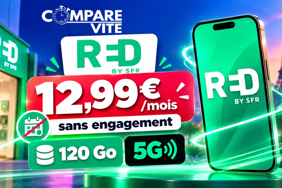 RED by SFR muscle son forfait : 120 Go en 5G pour 12,99 €/mois
