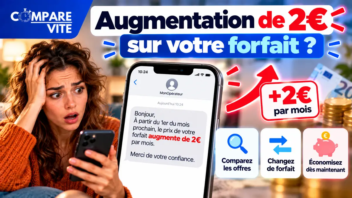 Message de votre opérateur : votre forfait augmente de 2 € ? Voici quoi faire