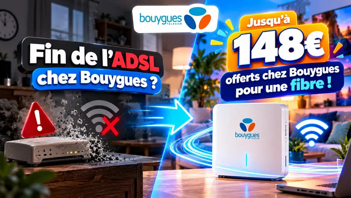 Fin de l'ADSL : passez à la fibre, jusqu'à 148 € offerts