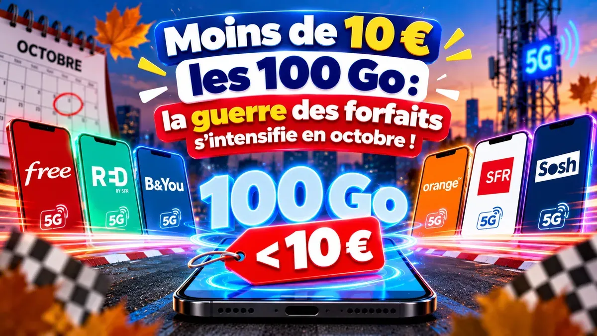 La guerre des forfaits 5G en octobre : 100 Go et plus pour moins de 10 euros par mois