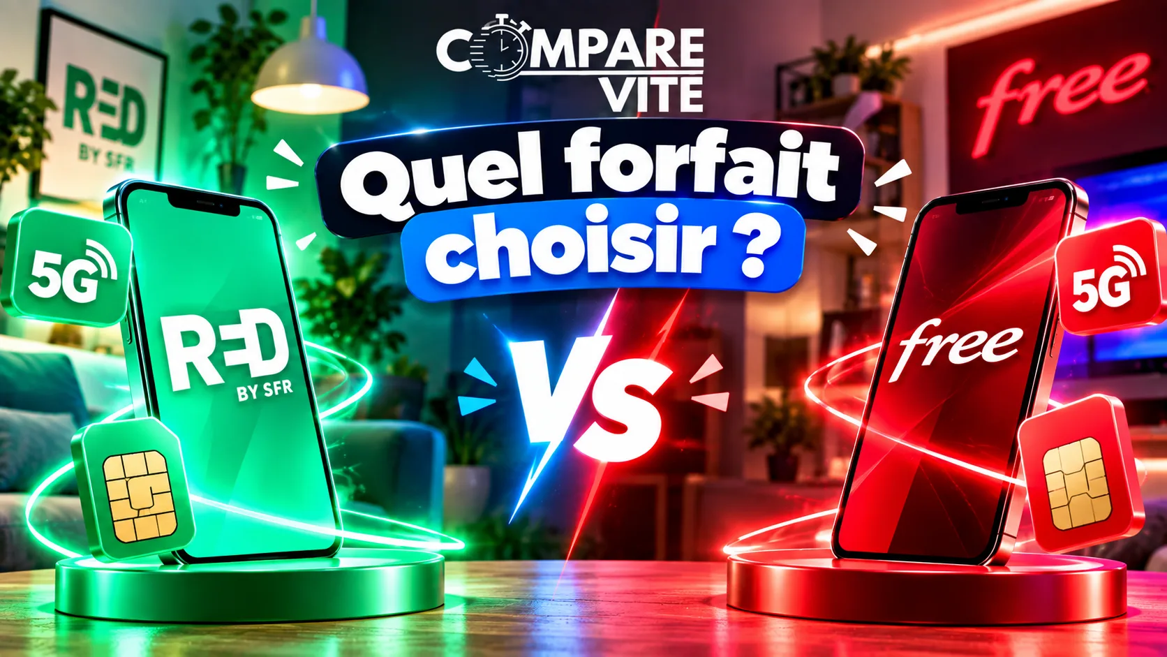 RED 120 Go ou Free 110 Go : le match des forfaits 5G à 12,99 €