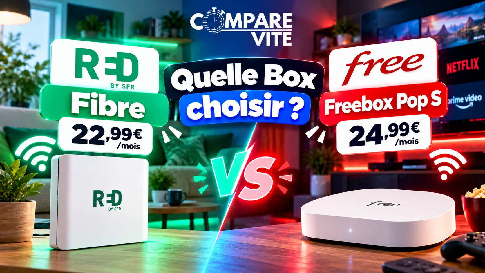 RED Fibre ou Freebox Pop S : quelle box fibre choisir ?