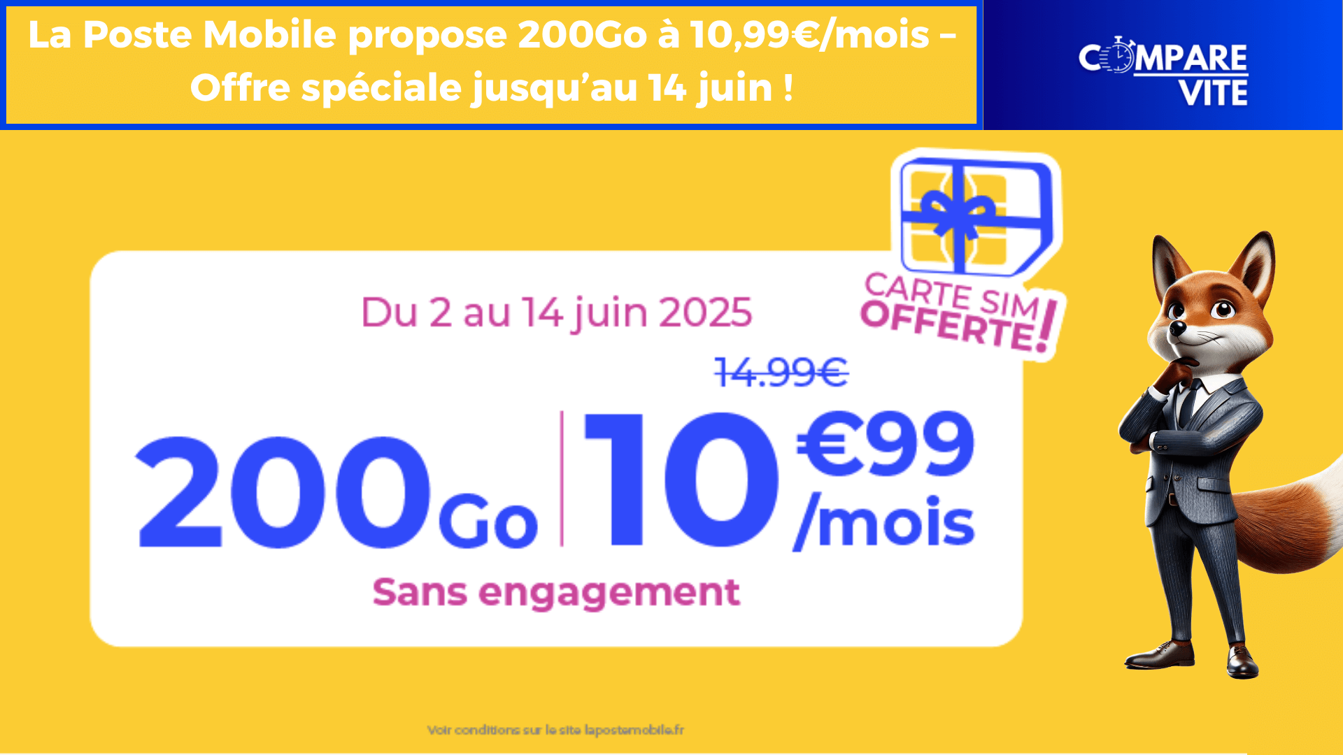 La Poste Mobile propose 200Go à 10,99€/mois – Offre spéciale jusqu’au 14 juin